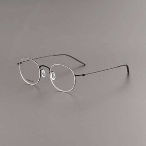 Luxe designer met een zonnebril voor dames zonder schroeven zonder schroeven Hetzelfde ultralicht pure titanium frame kan worden uitgerust met bijziendheid anti-blauwe lens 5504