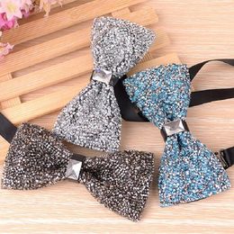 Heren Luxe Diamond Crystal Gem Bowties Mode Bruiloft Party Accessoires Gravatas Neckwear Banket Male Binderdas