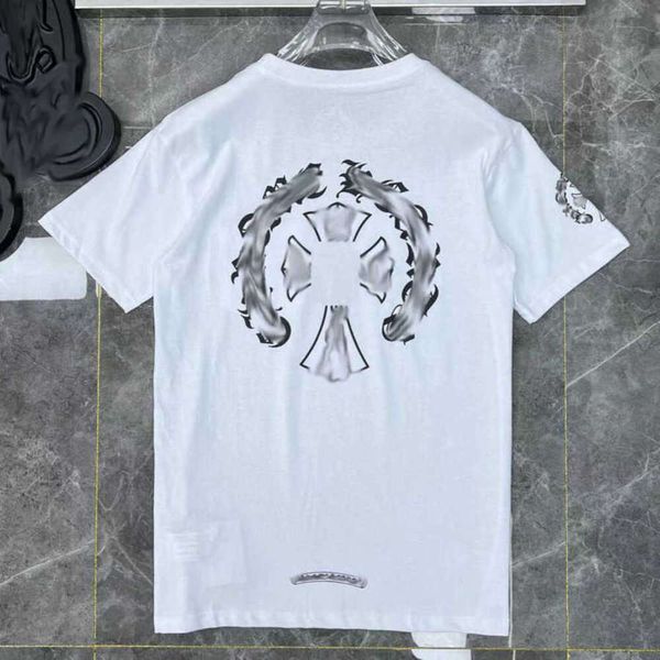 T-shirts de mode de luxe pour hommes Marque Ch Hearts T-shirts Designers Hommes Femmes Tops T-shirts Horseshoe Sanskrit Cross Imprimer T-shirt en coton Lâche T-shirts à manches courtes M8MB