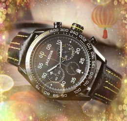 Reloj de cuarzo luminoso de lujo para hombre, moda casual, calendario multifunción de seis pines, cinturón de cuero genuino, fecha automática, todos los regalos del crimen, reloj de pulsera elegante, reloj de lujo