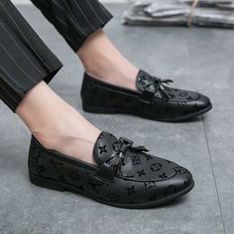Luxe geprinte brogues voor heren lederen schoenen Fringe Round Toe Fashion Everyday Business Shoes Loafers Multi-maten 38-48