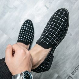 Luxe Rhinestone Brogues Lederen schoenen voor heren Suede ronde teen mode alledaagse zakenschoenen loafers multi-maten 38-48