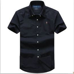 Chemise de changement de luxe pour hommes couleurs solides poney à manches courtes brodées colorée t-shirt commercial classique bouton de girou