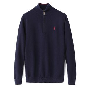 Pull de luxe pour hommes en coton mélangé masculin Broided épais pull épais automne / hiver à manches longues