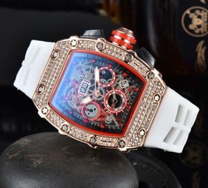 Montre de luxe pour hommes, montre de loisirs en diamant, coque en acier doré, quartz de silice, montre de sport de styliste, RM 2023