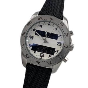 Men s luxe polshorloge Professional Mens Designer horloges Dual Time Zone Watch Electronic Pointer Display Montre de Luxe Pols290c