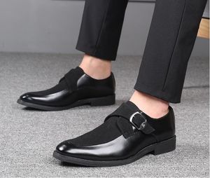 Chaussures de luxe pour hommes faites à la main confortable mode tendance classique affaires PU marron rétro mocassins talon bas décontracté hommes robe chaussure