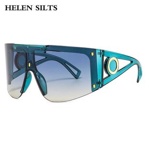 Masque pour hommes lunettes de soleil pour femmes mode une pièce carré lunettes de soleil hommes surdimensionné dames lunettes UV400 oculos H146 0928