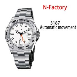 Montre mécanique pour hommes Explorer II 42mm 216570 11 édition 316L SS cadran blanc A3187 pile de main correcte montres-bracelets 237c