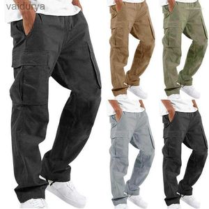 Hommes Mem multi-poches printemps été Cargo Streetwear jambe zippée maigre travail Joggers coton pantalon 240308