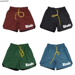 Heren Basketbal Korte Broeken 2023 Luxe Zomer Ontwerpers Rhude Shorts Strand Palm Letter Mesh Street Fashion Joggingbroeken Oversize Maat S-xl 6mmp