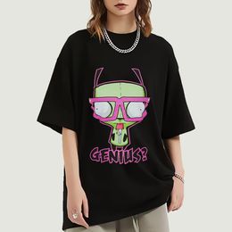 Hommes Hommes Invader Zim Girl Genius Anime T-shirt Hommes Femmes À Manches Courtes Surdimensionné T-shirt D'été Mode Coton T-shirts Drôle Kawaii Tops 230414 Ngr7