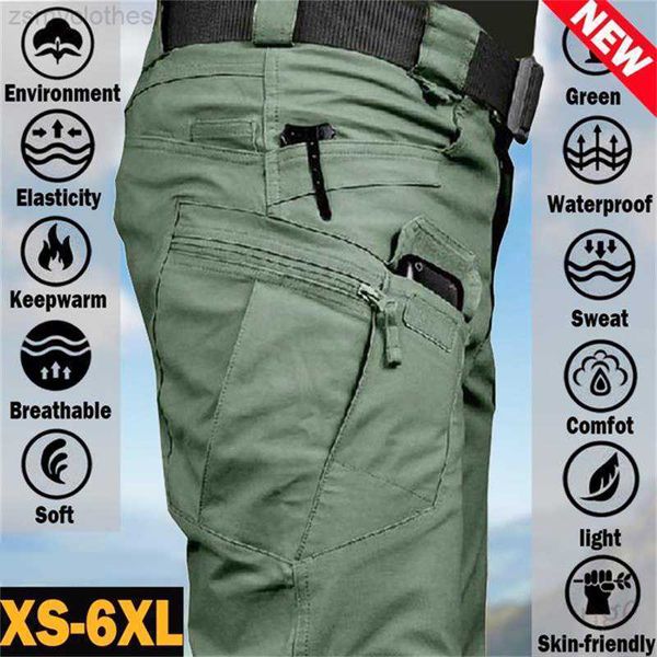 Pantalones militares de carga para hombre, pantalones tácticos impermeables con múltiples bolsillos para hombres, pantalones de trabajo transpirables, pantalones sueltos para el hogar para hombres