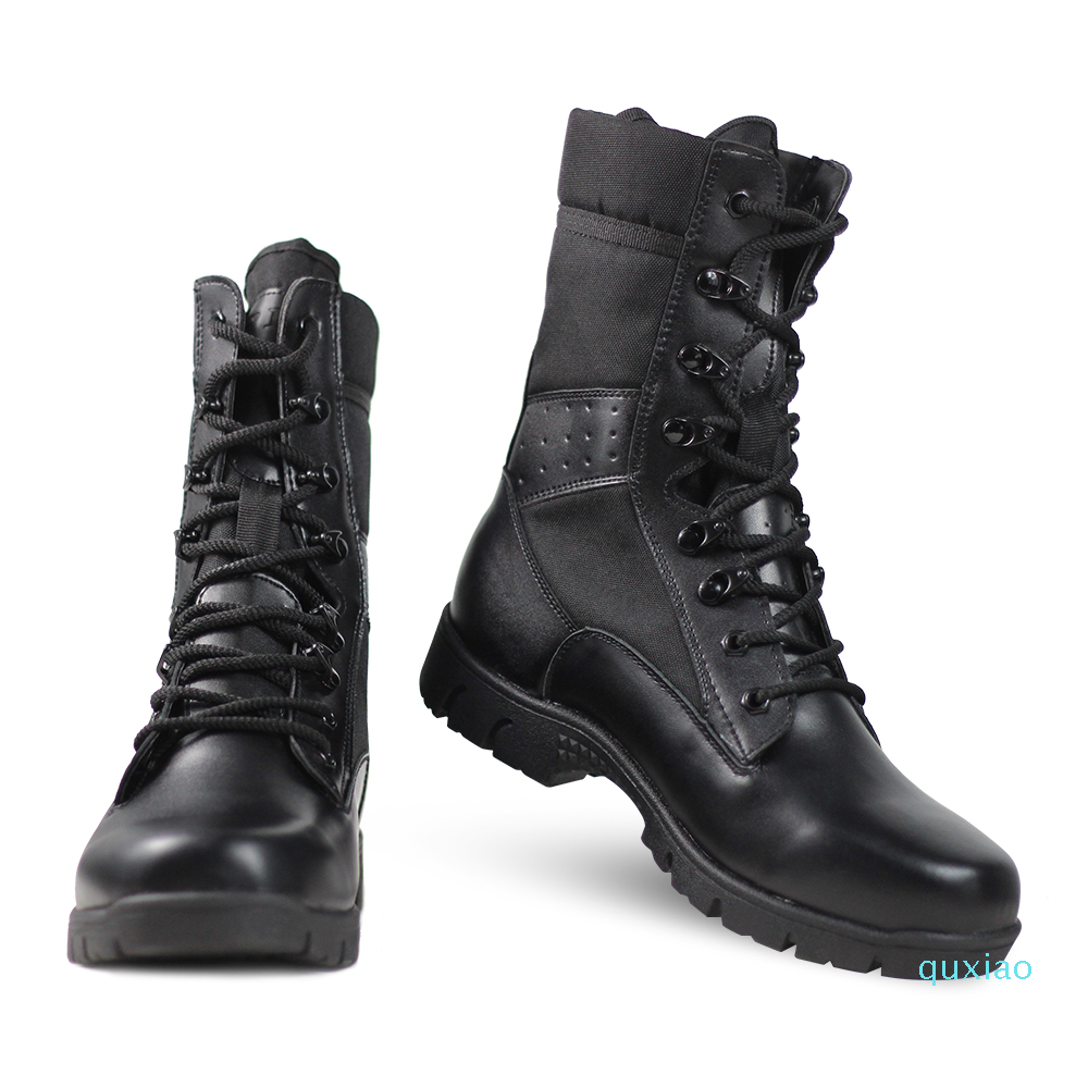 Militärische Outdoor-Kampfstiefel für Herren, atmungsaktive Wüstenmotorrad-Taktikstiefel, importiertes Leder und Gummisohle