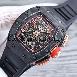 Heren Milles chronograaf Rm011 Rm11 Montres horloges Designer Superclone maat Richa Luxe horloge met mechaniek 40x50x16mm De Fully851 montres de luxe