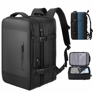 Sac à dos de voyage minimaliste pour hommes Grand sac à dos extensible pour ordinateur portable de 17 pouces Sac de voyage antivol avec chargement USB g00a #