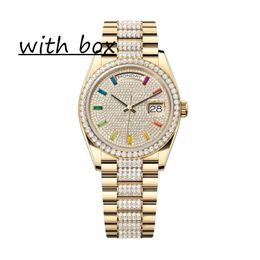 Heren Montres 128349 horloge Designer automatisch mechanisch klonen Hoge kwaliteit 36,41 mm horloge Rose Diamond luxe roestvrijstalen armband Lichtgevende saffier aaa horloge