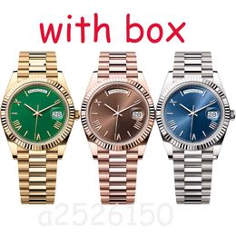 Montreux Luxury HD roestvrijstalen diamantreuze waterdichte lichtgevende gouden horloge 36/41 mm automatisch mechanisch horloge