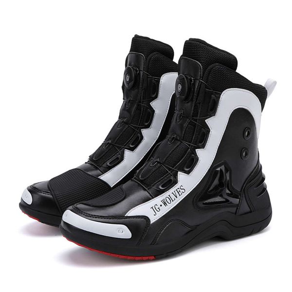 Botas de motocross para hombre, botines impermeables para motociclista, suela de goma antideslizante con almohadilla de cambio