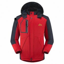 Abrigos de nieve de montaña para hombre Chaquetas de esquí impermeables y cálidas de invierno Cazadoras con capucha Impermeables a prueba de viento Chaquetas de bombardero con forro polar a55T #