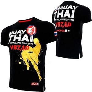 Heren Muay Thai T-shirt Hardlopen Fitness Sport Korte mouw Buiten Boksen Worstelen Trainingspakken Zomer Ademend Sneldrogend T-stukken 240113