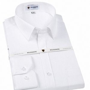 N Ir Standard-Fit Solid Basic Dr Shirt Formel Busin Premium 100% Cott Homme Lg Manches Travail Bureau Chemises E4M8 #