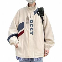 Hommes nouveau Bomber veste lettre imprimé vêtements d'extérieur Streetwear Fi grande taille coupe-vent en vrac manteaux vêtements masculins Ropa Hombre A62C #