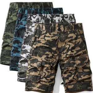 Nieuwe camouflagekorts voor heren voor de zomer van 2024, oversized los met meerdere zakken, 5-inch shorts en slipje,