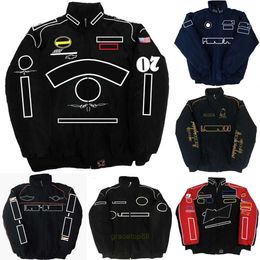 Nouvelle veste pour hommes Formule 1 F1 Veste pour femme Manteau Vêtements Costume de course Style Collège Moto Broderie complète Moto Team Automne Hiver Coupe-vent Chaud Hors route Bi5f