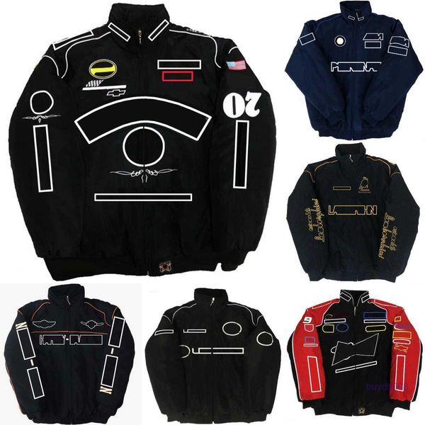 Nouvelle veste pour hommes Formule 1 F1 Veste pour femme Manteau Vêtements Costume de course Style universitaire Moto Broderie complète Équipe de moto Automne Hiver Coupe-vent Chaud Tout-terrain