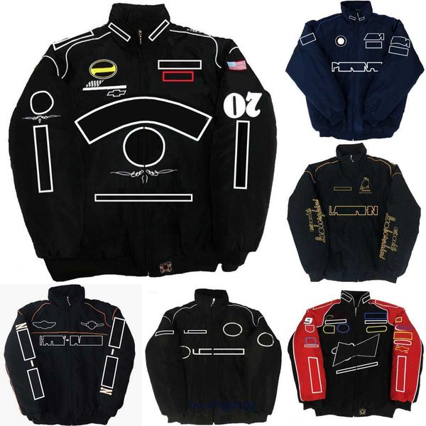 Nouvelle veste pour hommes Formule 1 F1 Veste pour femmes Manteau Vêtements Costume de course Style Collège Moto Broderie complète Moto Team Automne Hiver Coupe-vent Chaud Hors route Cz9y