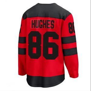 Maillot de Hockey sur glace pour hommes, maillot rouge Nico Hischier, Jack Hughes, Dougie Hamilton, personnalisé avec n'importe quel nom et numéro, 2024