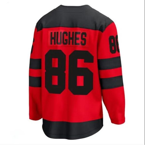 Jersey masculino de Nueva Jersey Nico Hischier Red 2024 Jersey de hockey sobre hielo Jack Hughes Dougie Hamilton Personalizado Cualquier nombre Cualquier número