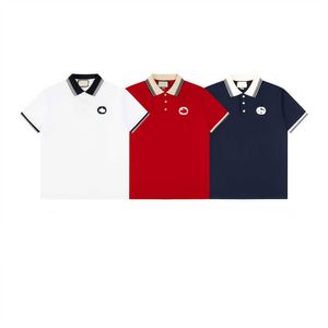 Nieuw herenpoloshirt Revers met korte mouwen, klassiek effen kleur voorvak, mode, eenvoudig, slim-fit zakelijk Paul-shirt, S-XXL