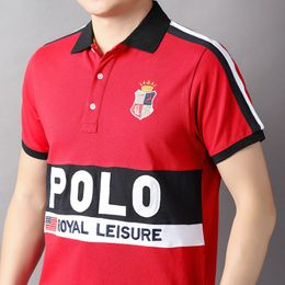 Nouveau choix d'été pour hommes : polo à col rabattu en pur coton, motif brodé à la mode montrant un style individuel