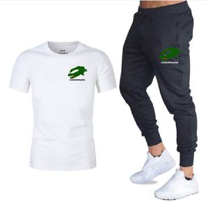 Nouvel ensemble d'été à manches courtes pour hommes, T-shirt ample imprimé nouvelle tendance, pantalon de sport, ensemble décontracté deux pièces de sport pour hommes