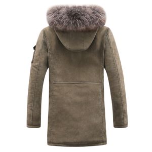 Heren nieuwe winter plus fluwelen hooded katoenen jas Koreaanse slanke casual windjack en lange secties jas tij jeugd