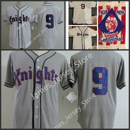 NEW YORK KNIGHTS THE NATURAL MOVIE #9 ROY HOBBS MAILLOT DE BASEBALL POUR HOMME