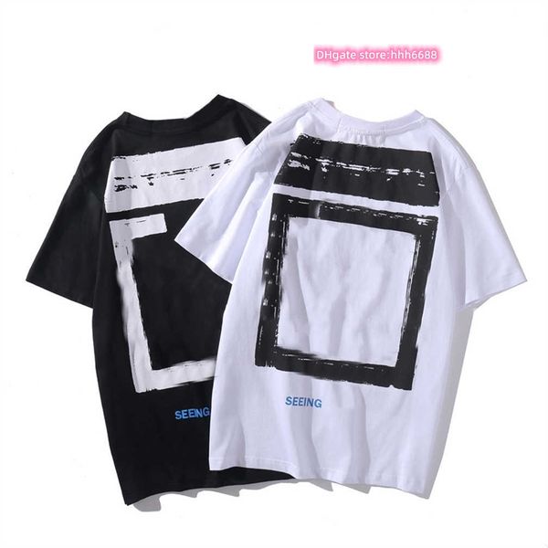 Camisetas Off para hombres Offswhitetop Flecha irregular Camiseta de manga corta informal holgada de verano para hombres y mujeres Ped Letra x en la espalda C671