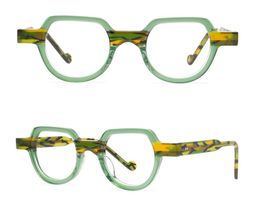 Montura de gafas ópticas para hombre, marca de diseñador, monturas de gafas para hombre y mujer, gafas para miopía pequeñas Vintage, gafas de moda hechas a mano con caja