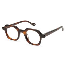 Gafas ópticas para hombres Marca Monturas de gafas Hombres Mujeres Moda Montura de anteojos poligonales irregulares Gafas de miopía vintage Gafas hechas a mano con caja