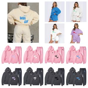 Hoodies Designer White Women Tracksuit Two Pieces sets Sweins Sweins Sweatmn Female Pantalon à capuche Pantalon avec sweats-shirts Loes Loose Choters Woman Vêtements Asian Taille