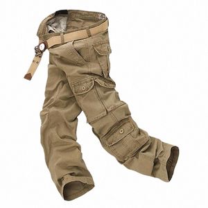 Salopette pour hommes Armée Pantalon Cargo Droit Multi-poches Baggy Lg Pantalon Casual Streetwer Pantalon Tactique Hommes Pantal Homme 46 T8Db #