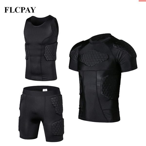 Chemise rembourrée pour hommes gilet d'entraînement T-shirt ensemble court côtes cuisses fesses protecteur Football basket Hockey équipement de protection