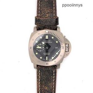 Relojes Paneraiss para hombre Mecánico Paneraiss Luminor Luminor mecánico sumergible 1950 Titanio Esfera negra Reloj para hombre Pam 00305