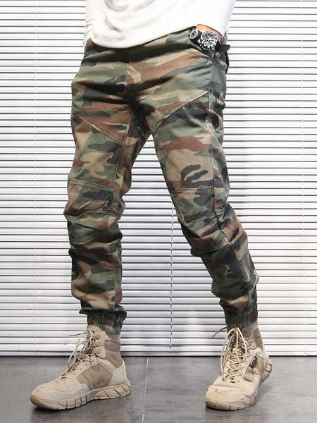 Pantalons hommes 100% coton rétro hommes streetwear camouflage cargo pantalon armée vert militaire poerts jogger homme marque décontracté harem pantalon g230422