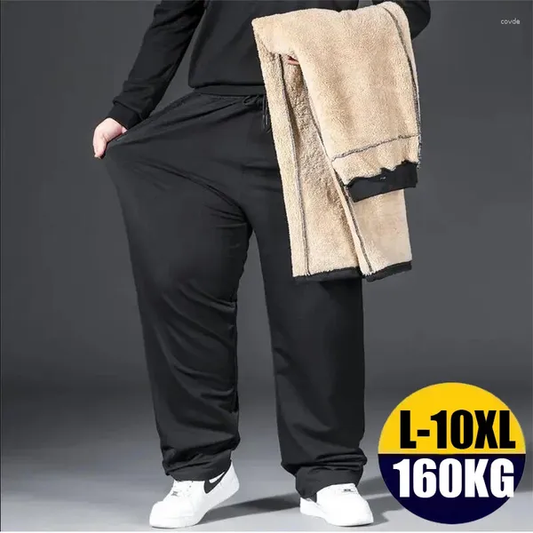Pantalons pour hommes 10XL hiver surdimensionné polaire chaud pantalon décontracté hommes Hip Hop Streetwear Joggers mâle survêtement bas homme