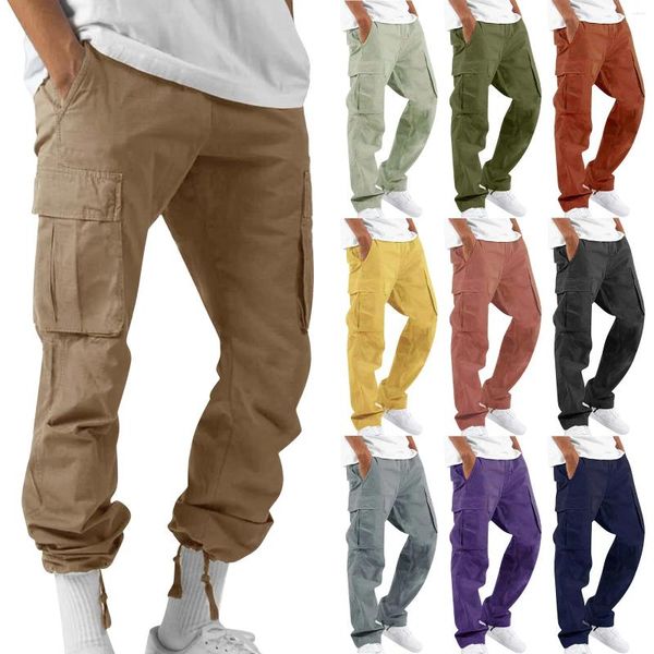 Pantalon masculin 1pcs salopette cordon de randonnée à poche de randonnée décontractée pour la mode masculine