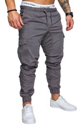 Pantalones de hombre 2018 Pantalones casuales de hombre Pantalones de chándal Harem de color sólido Hombre Coon Multi-bolsillo Sportwear Baggy Comfy Pant Mens JoggersS-2XL