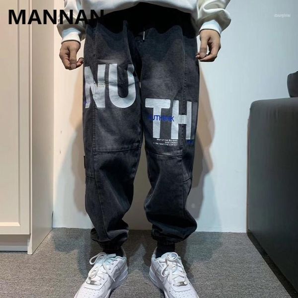 Pantalons pour hommes 2021 Harem jean Cargo Streetwear pantalons de survêtement hommes mode décontracté vêtements d'extérieur amples manteau drôle Graffiti Joggers Pants1